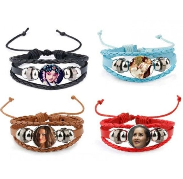 Pulseira em Corda Colorida com Círculo para Personalizar por Sublimação