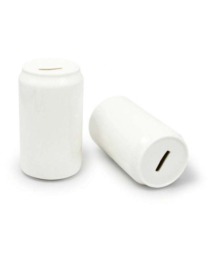 Mealheiro em Cerâmica Formato Lata de Cerveja ou Refrigerante em Branco para Sublimação