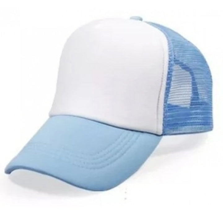 Boné em poliéster para sublimação com malha traseira colorida e perfurada