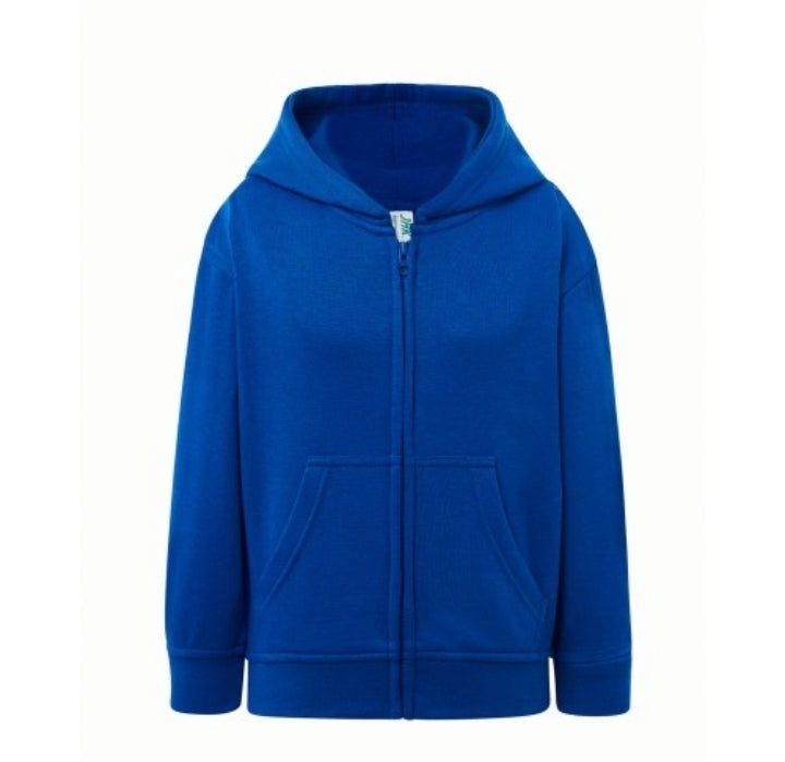 Sweatshirt Criança c/ Capuz e Fecho 290gr, 35% Algodão + 65% Poliéster