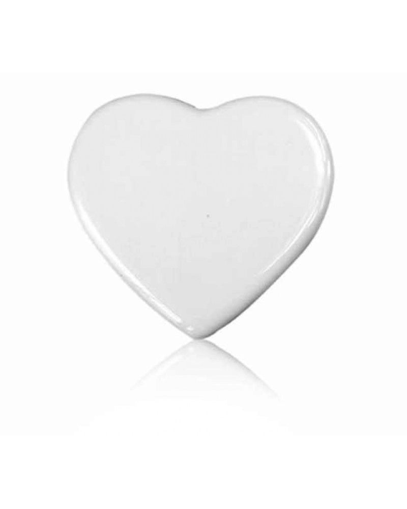 Pack 2x Coração em Cerâmica Branco Premium Magnetizado 67x59 mm p/ sublimação