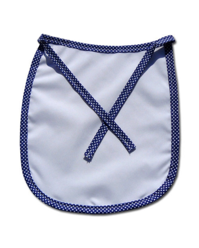 Babete Infantil Premium c/ Bordo Azul Marinho com pontos brancos para sublimação