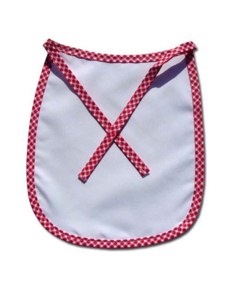 Babete Infantil Premium c/ Bordo Enxadrezado Vermelho para sublimação