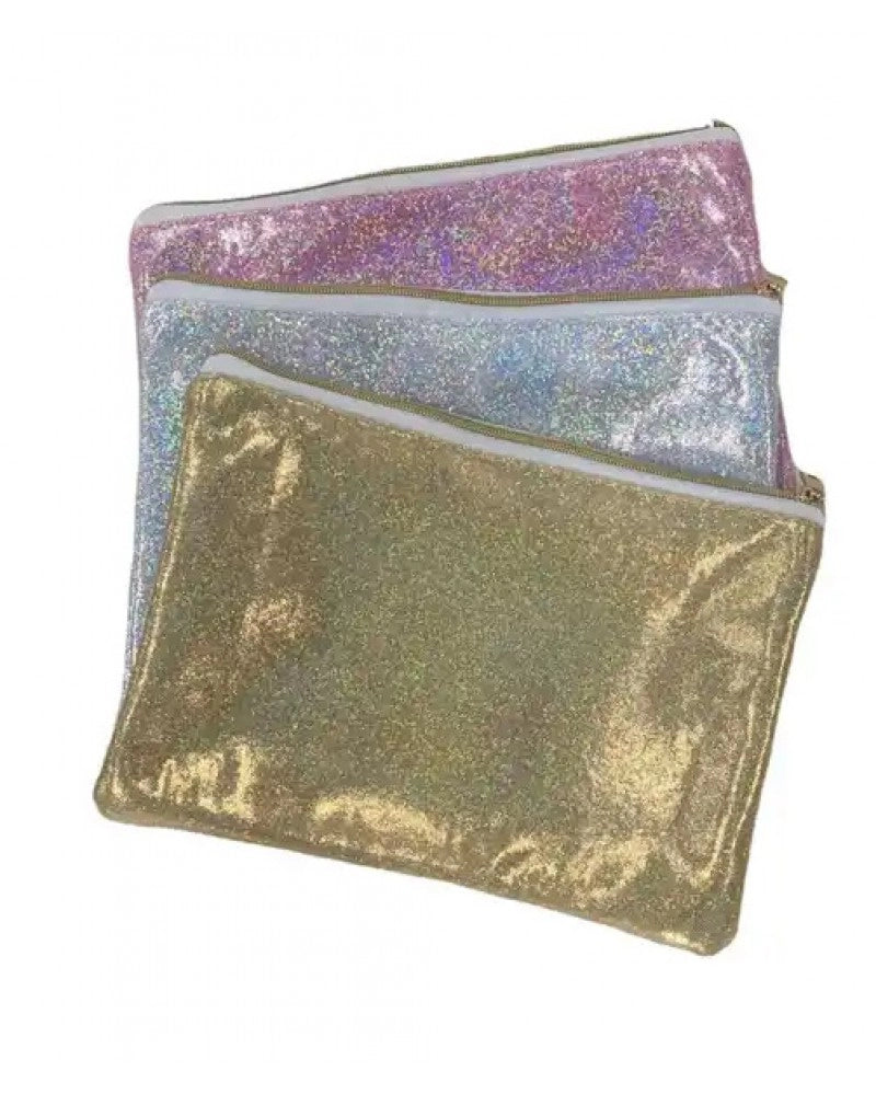 Bolsa Brilhante p/ Cosméticos em Poliéster p/ Sublimação - 16 x 23 cm