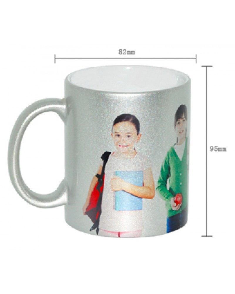 Caneca PRATEADA em cerâmica para sublimação