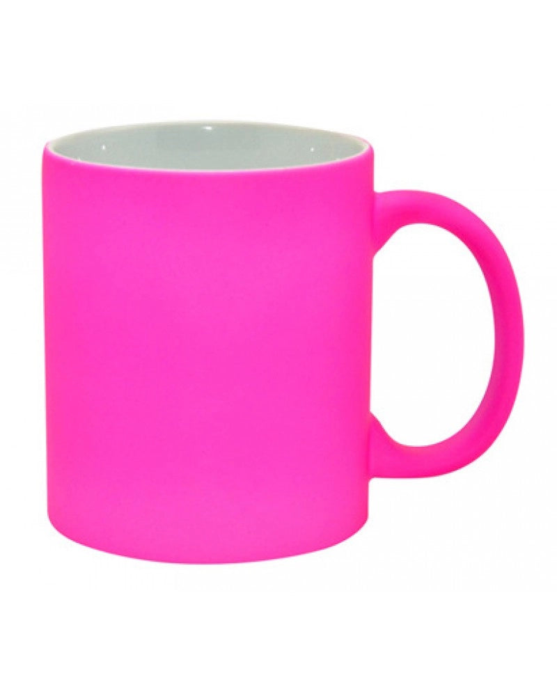 Caneca Fluorescente 11 oz Rosa Mate para sublimação