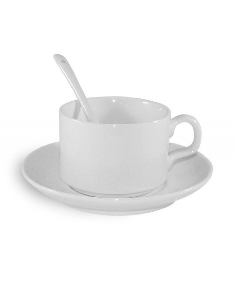 Pack 6x Chávena de Café 170 ml para Sublimação com Base e Colher