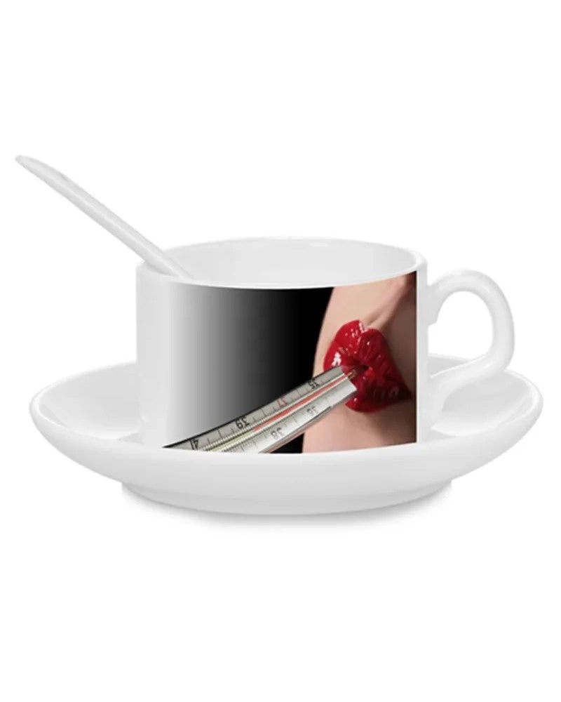 Pack 6x Chávena de Café 170 ml para Sublimação com Base e Colher