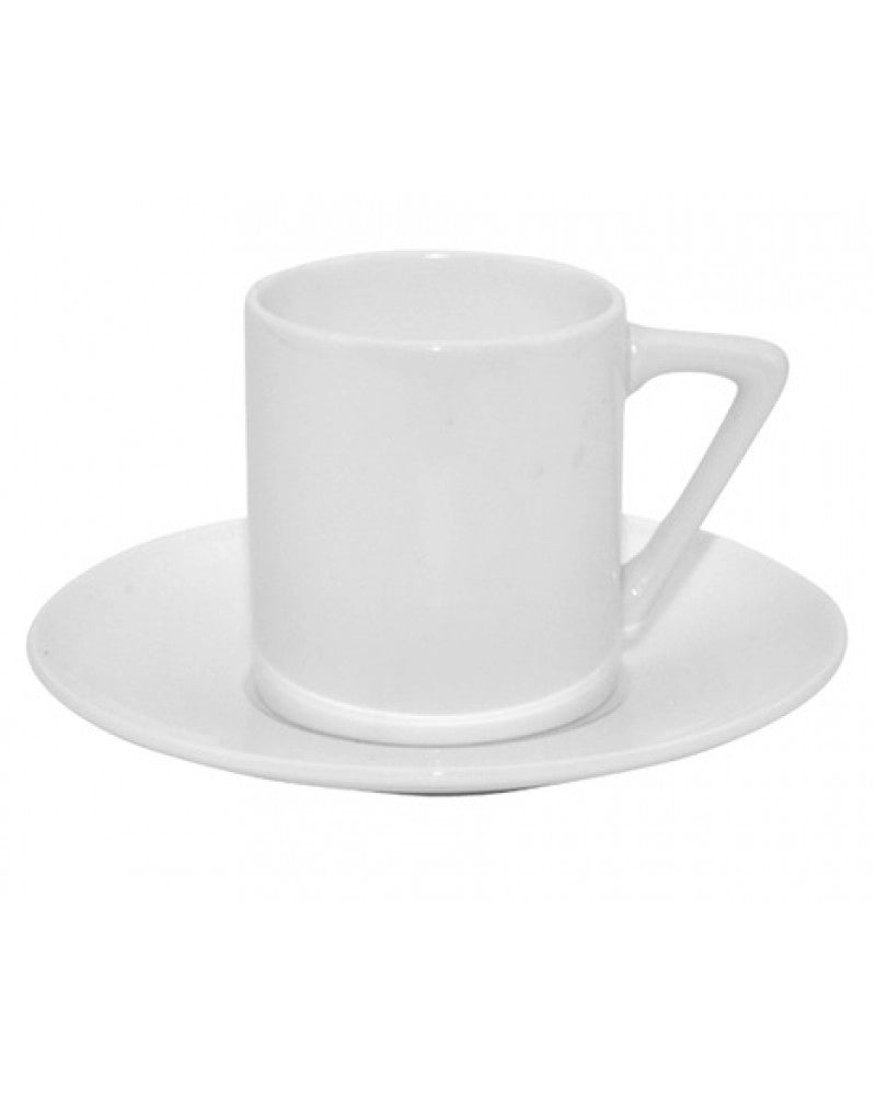 Pack 6x Chávena de café (bica/cimbalino) 85 ml para sublimação com pires