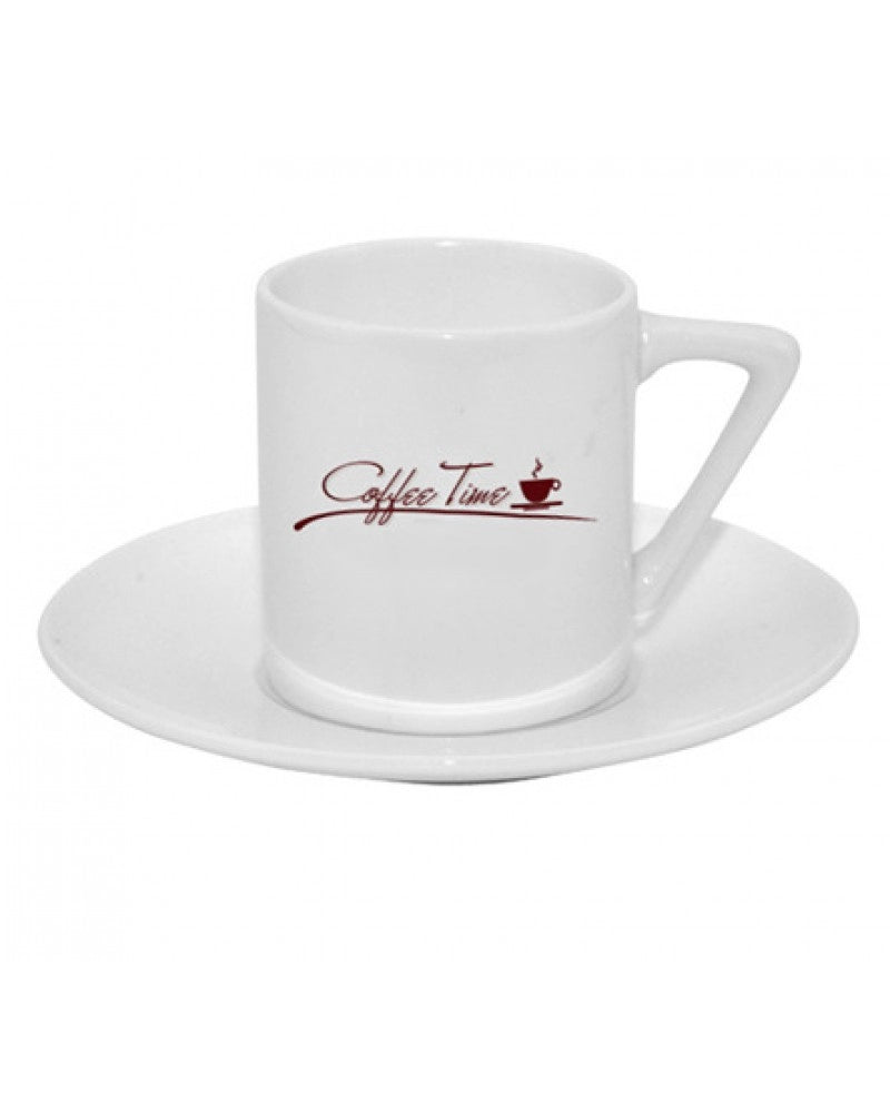 Pack 6x Chávena de café (bica/cimbalino) 85 ml para sublimação com pires