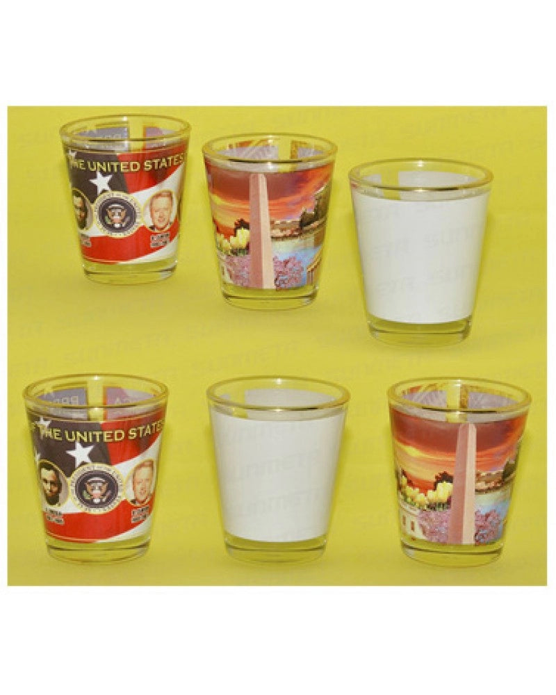 Pack 3x Copo pequeno cónico em cristal com bordo dourado