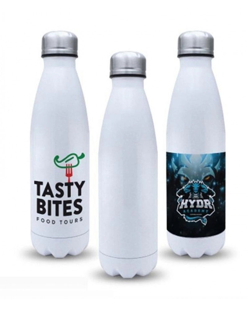 Garrafa em Aço Inox, Tipo Cola, lacado em Branco p/ Sublimação 500 ml