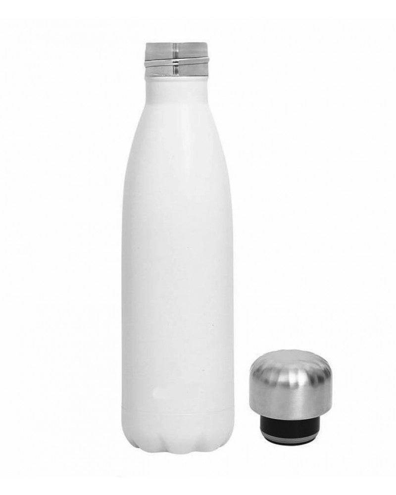Garrafa em Aço Inox, Tipo Cola, lacado em Branco p/ Sublimação 500 ml