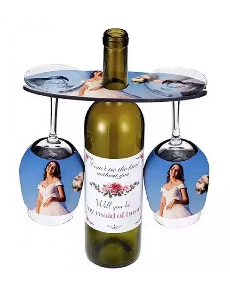 Porta 2 Copos em MDF para Garrafas para Sublimação