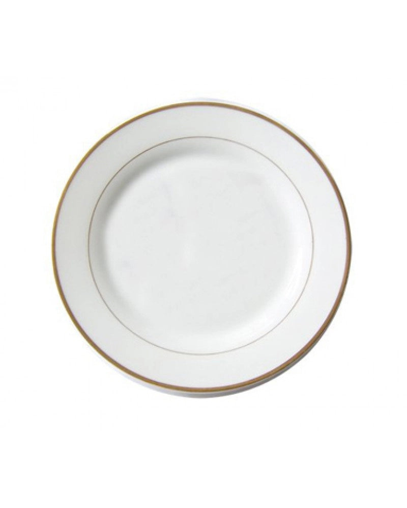Pack 2x Prato de cerâmica com bordo dourado - diâmetro 20 cm com suporte