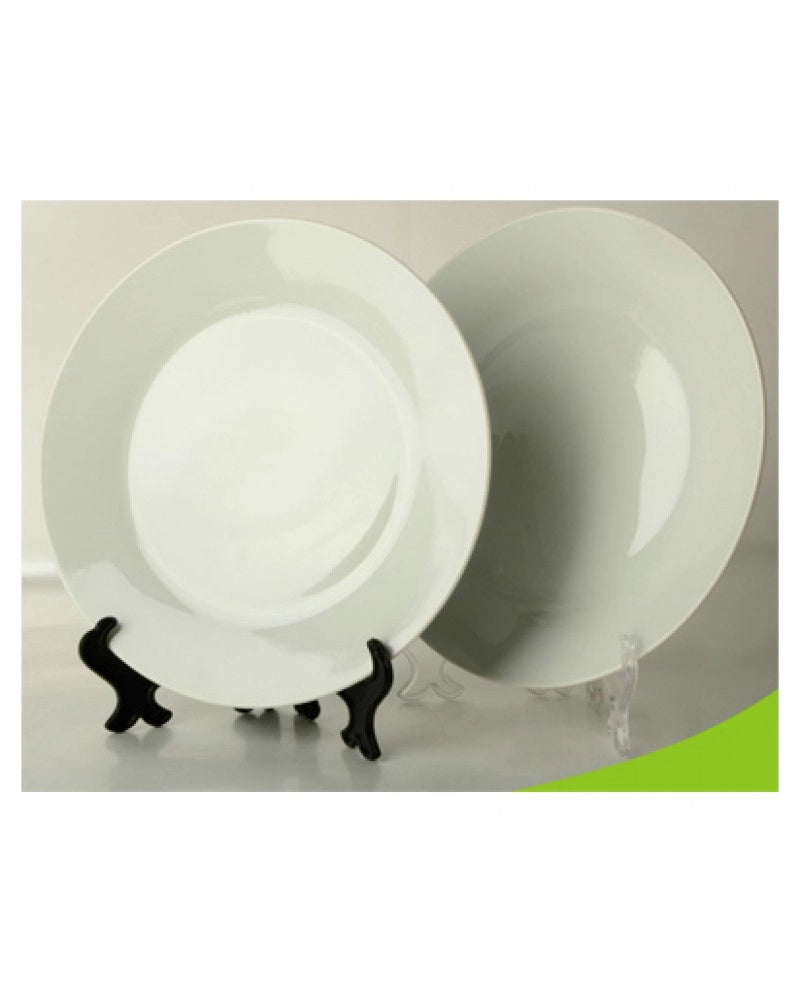 Pack 2x Prato decorativo cerâmica - diâmetro 20 cm com suporte