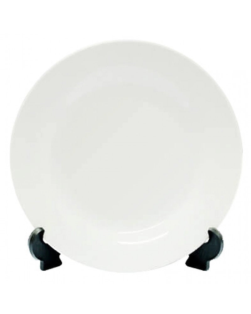 Pack 2x Prato decorativo cerâmica - diâmetro 20 cm com suporte