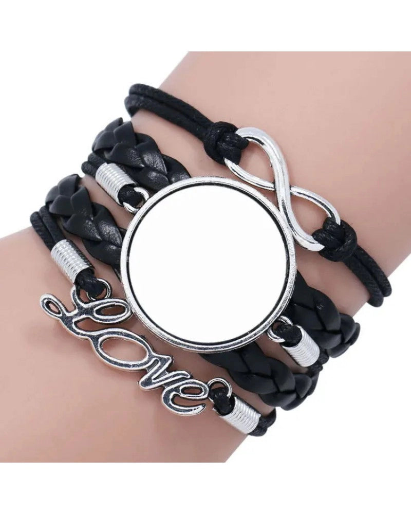 Pulseira com Cordas Coloridas e Círculo para Personalizar por Sublimação
