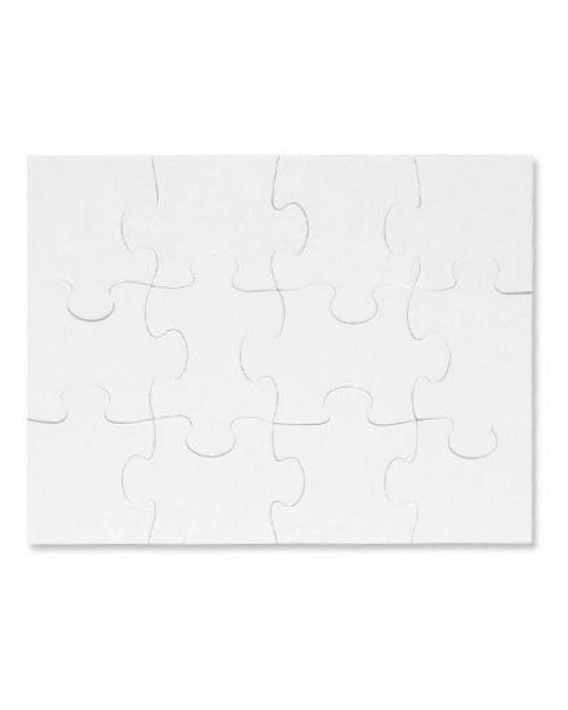 Puzzle 18 x 13 cm branco brilhante para sublimação - 12 peças