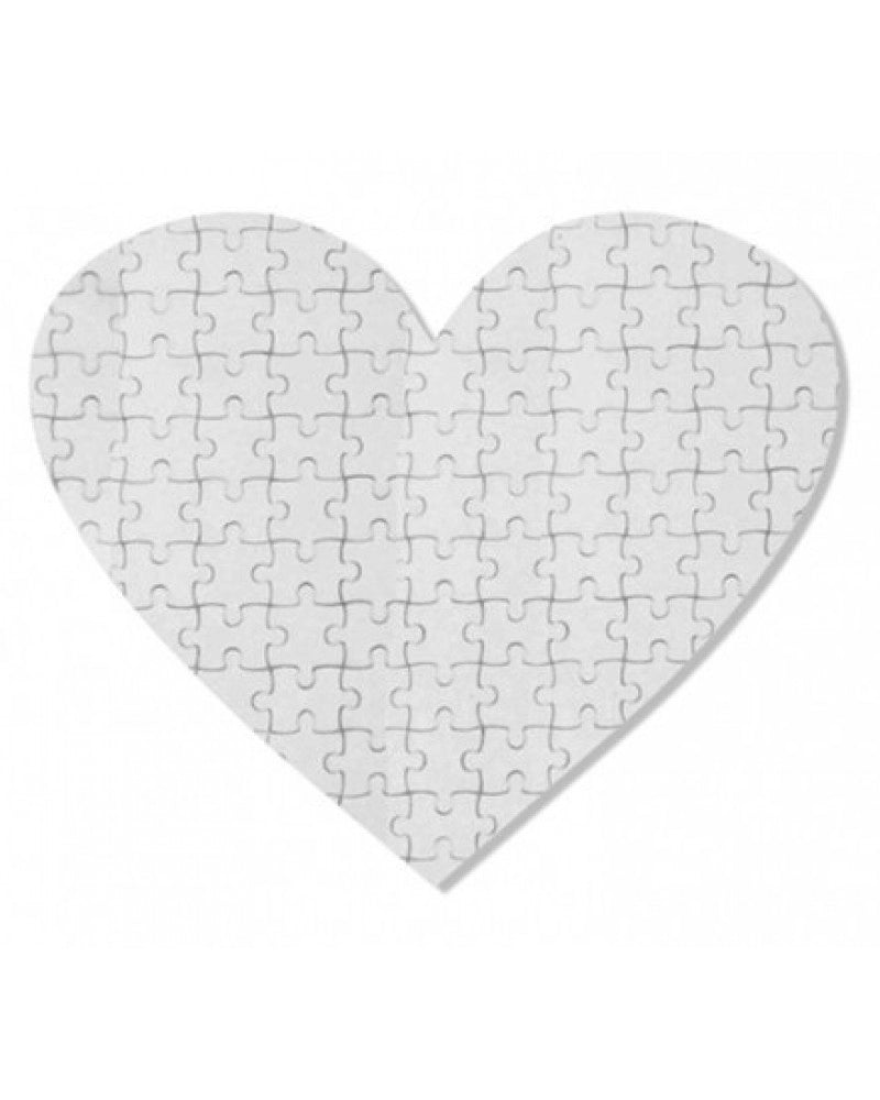 Puzzle magnético coração branco para sublimação - 75 pcs, 19,5 x 19,5 cm