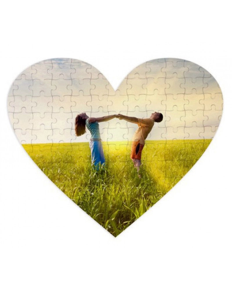 Puzzle magnético coração branco para sublimação - 75 pcs, 19,5 x 19,5 cm