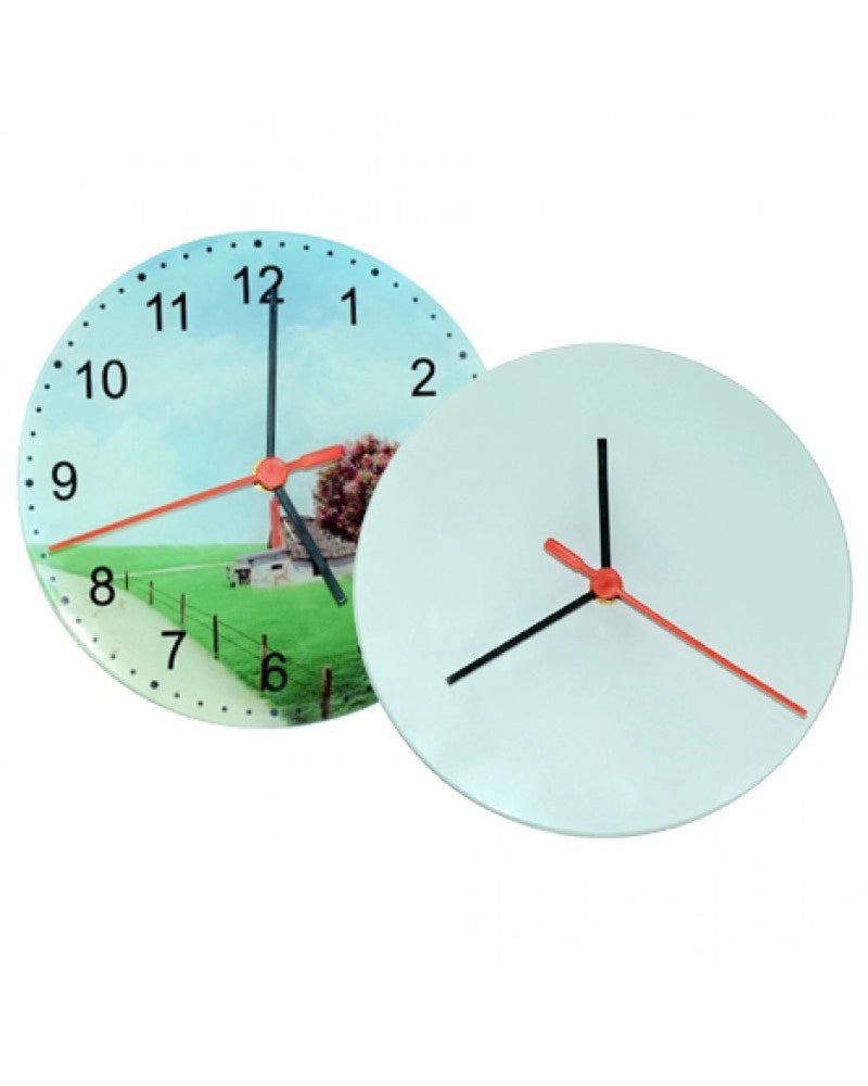 Vidro redondo com relógio 18 cm de diâmetro para personalizar com foto por sublimação