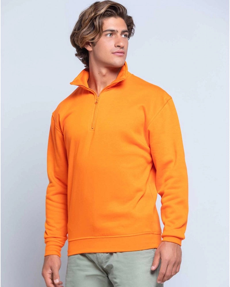 Sweatshirt Homem Half Zip - 290gr, 35% Algodão + 65% Poliéster