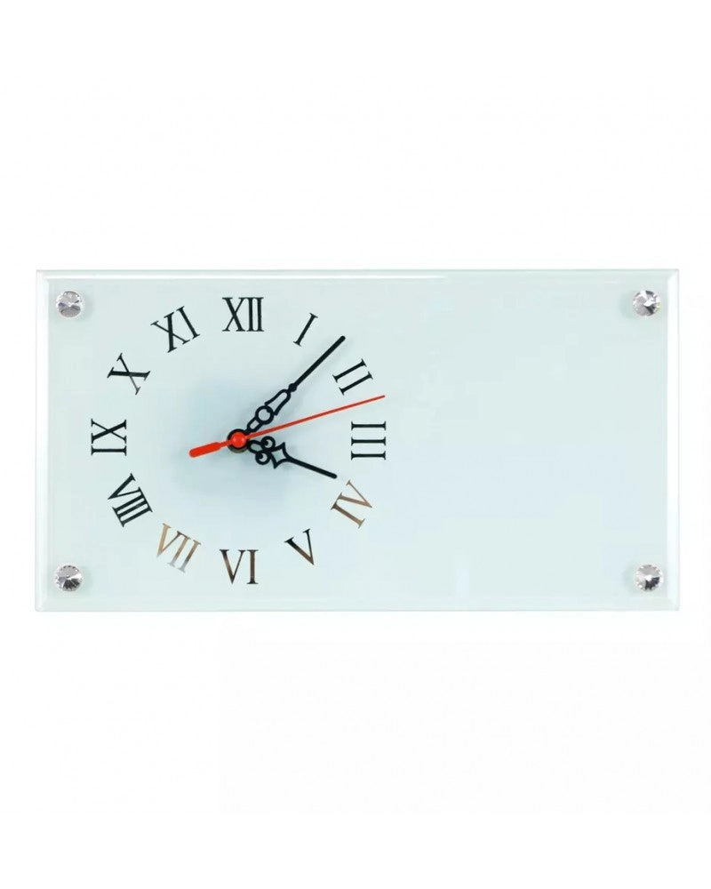 Vidro 30 x 16 com Relógio Analógico para Sublimação