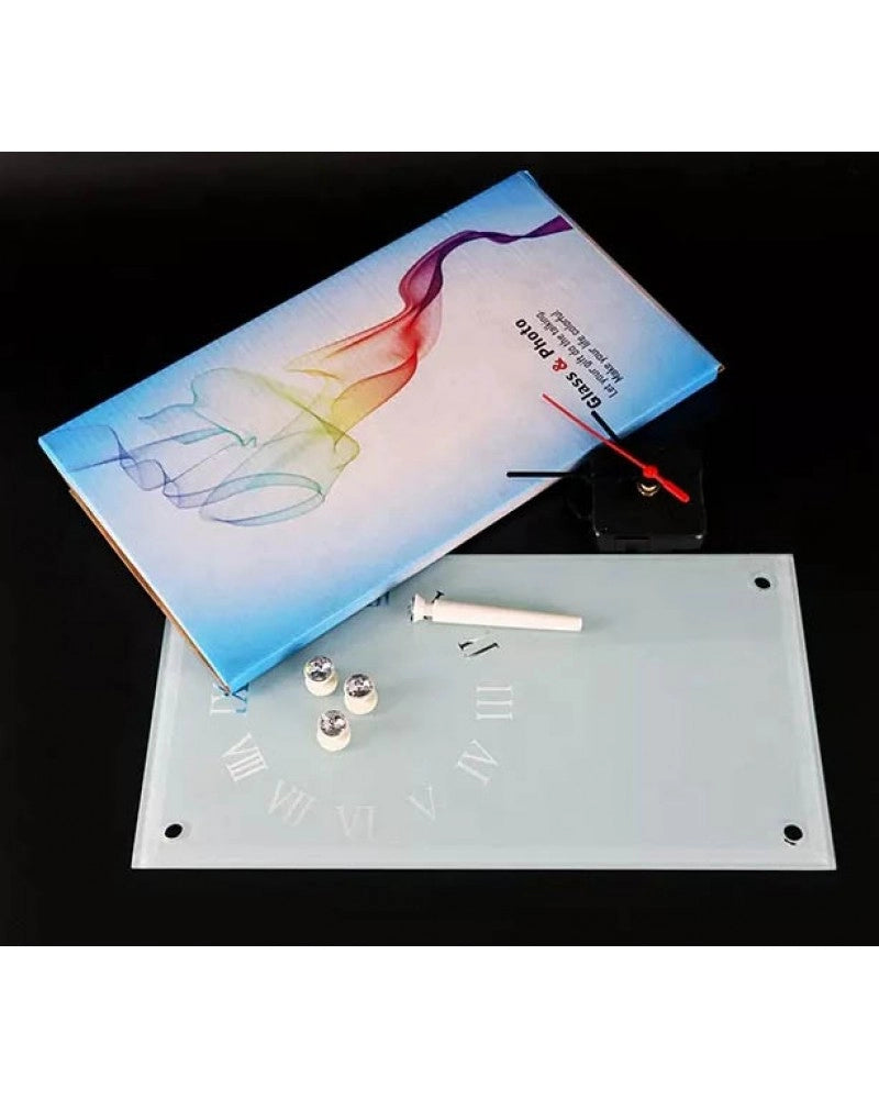 Vidro 30 x 16 com Relógio Analógico para Sublimação