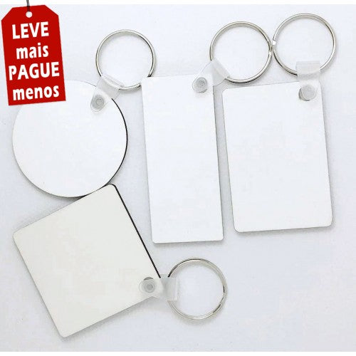 Pack 20x Porta-chaves em MDF Dupla Face para sublimação